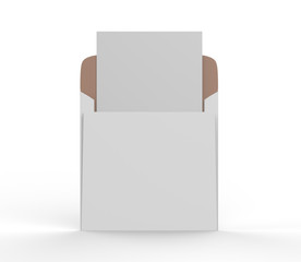 blank letter paper C4 envelope front view. A4 C4, A5 C5, A3 C3 template. 3d illustration