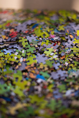 Obraz premium puzzle pieces that you have to connect with each other. game