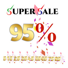 Super Sale 95% Label Vector Template Design Illustration