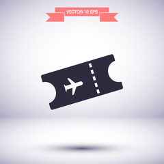 Ticket vector icon , lorem ipsum Flat design