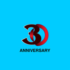 Obraz premium 30 Years Anniversary Celebration Vector Template Design Illustration