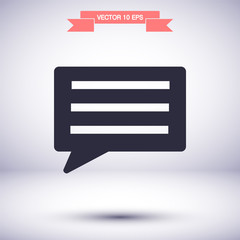 Chat sms vector icon , lorem ipsum Flat design