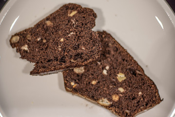 a healthy cake on a white plate