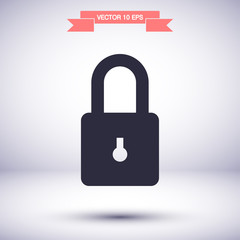 Lock vector icon , lorem ipsum Flat design