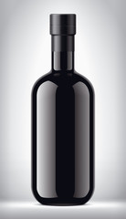Glass bottle on Background. Version with Foil.