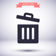 Trash vector icon , lorem ipsum Flat design