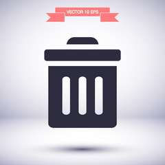 Trash vector icon , lorem ipsum Flat design