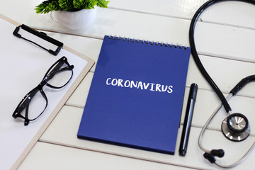 coronavirus word concept top view