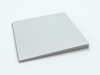 Blank photorealistic brochure mockup on white background. 3D