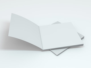 Blank photorealistic brochure mockup on white background. 3D