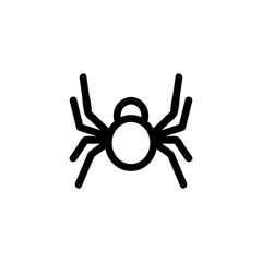 Spider icon vector. Thin line sign. Isolated contour symbol illustration