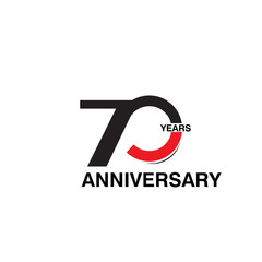 70 Years Anniversary Celebration Black and Red Vector Template Design Illustration