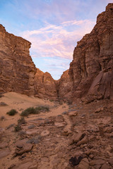 Geological rock strata (outcrops) at the ancient oasis ﻿﻿of Al Ula, Saudi Arabia