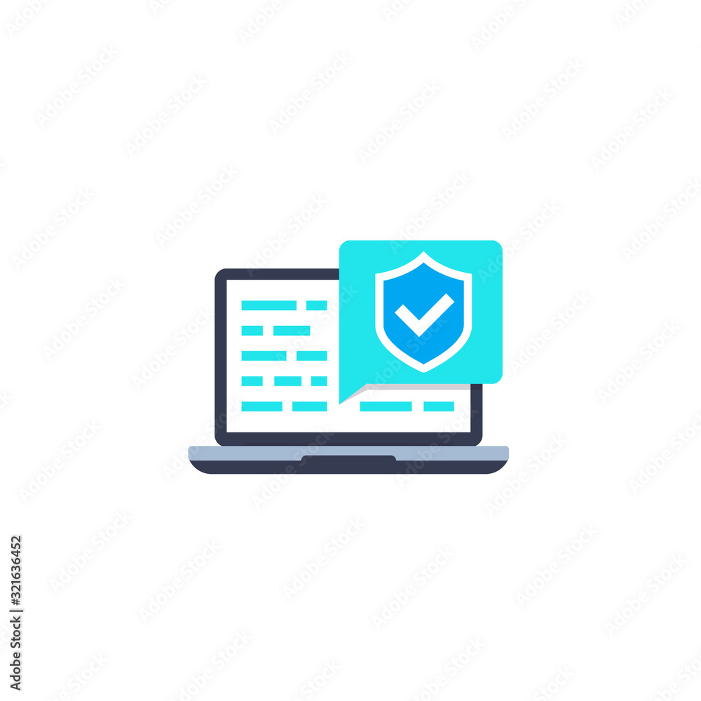 Poster website security testing, vector icon
