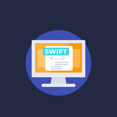 Swift programming, code vector icon