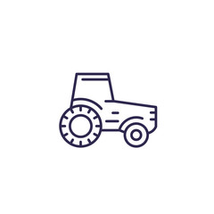 Tractor, agrimotor, farm machine vector line icon