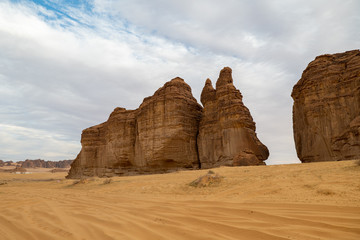 Geological rock strata (outcrops) at the ancient oasis ﻿﻿of Al Ula, Saudi Arabia