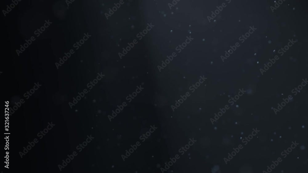 Aufkleber abstract macro dust particle falling on black background, 3d rendering