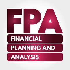 FPA - Financial Planning and Analysis acronym, business concept background