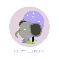 Happy Elephant vector simple illustration
