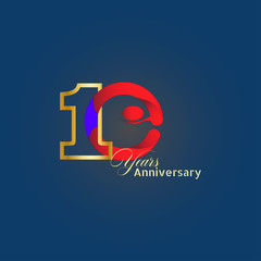 10 Years Anniversary Celebration Vector Template Design Illustration