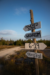 Wooden campsite sign