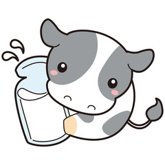 牛　キャラクター　ミルク