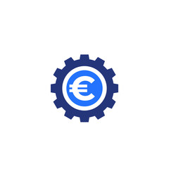fintech, financial icon with euro symbol