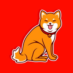 Cute Shiba Inu dog Vector illustration - Vector