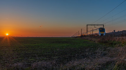 Land and rail sunset