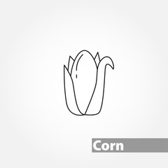 corn thin line vector icon
