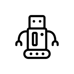 Robot icon vector. Thin line sign. Isolated contour symbol illustration