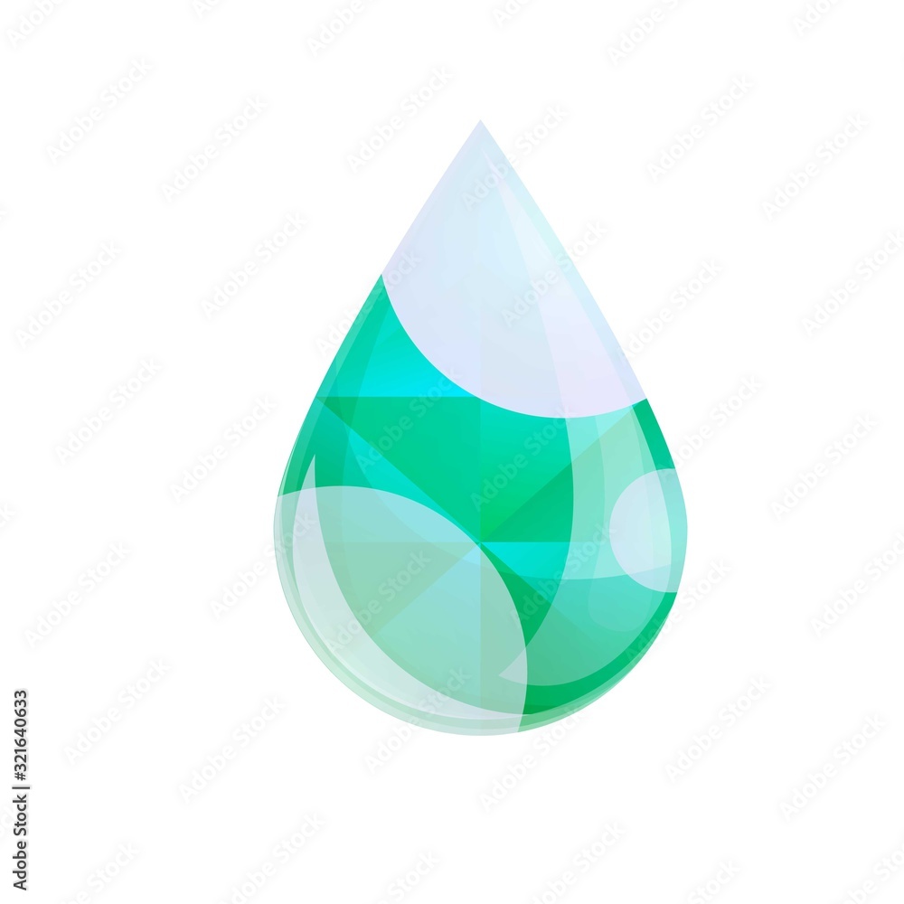 Poster gemstone drop icon. cartoon of gemstone drop vector icon for web design isolated on white background