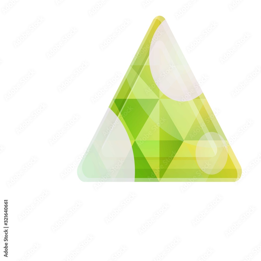 Poster triangular gem icon. cartoon of triangular gem vector icon for web design isolated on white backgrou