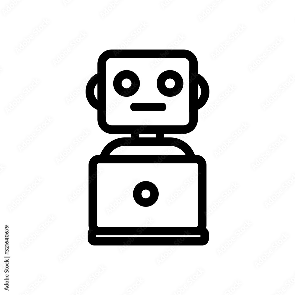 Poster robot icon vector. thin line sign. isolated contour symbol illustration