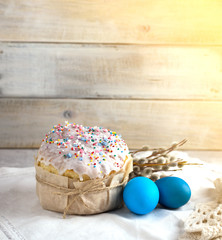 Easter cake for the holiday, copy space