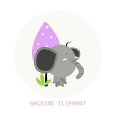 Walking Elephant vector simple illustration