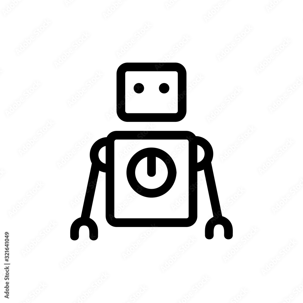 Poster robot icon vector. thin line sign. isolated contour symbol illustration