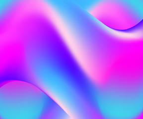Trendy card with vivid gradient on light background. Digital glowing effect. Vivid gradient. Trendy cover design. Glowing neon light. Summer holographic background. Vector neon background.
