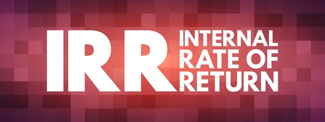 IRR - Internal Rate of Return acronym, business concept background