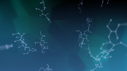 Chemical Molecular Structure 3D illustration background
