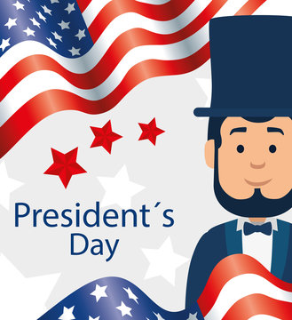 Man avatar cartoon design, Usa happy presidents day united states america independence nation us country and national theme Vector illustration