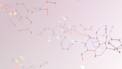 Chemical Molecular Structure 3D illustration background