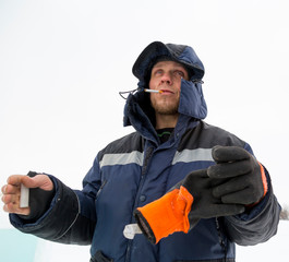 Portrait of a fitter with a cigarette in his mouth