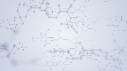 Chemical Molecular Structure 3D illustration background