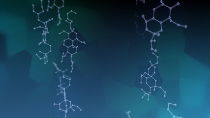 Chemical Molecular Structure 3D illustration background