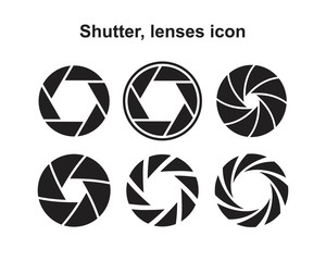 Shutter, lenses Icon template black color editable. Shutter, lenses Icon symbol Flat vector illustration for graphic and web design.