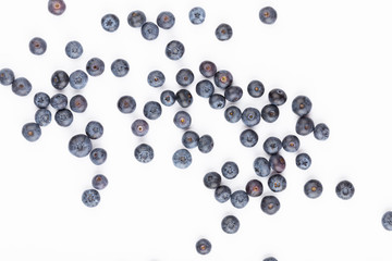 Tasty blueberries isolated on white background.