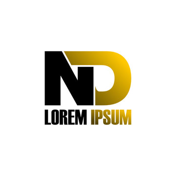 letter ND simple logo design vector