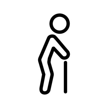 recommend clip art: elderly man icon vector. Thin line sign. Isolated contour symbol illustration